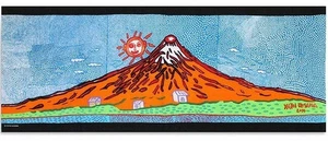 Yayoi Kusama: Orange Mount Fuji Hand Towel TENUGUI Artist Open Edition 草间弥生 草間彌生 - Picture 1 of 4