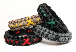 550 Paracord Survival Bracelet Cobra - Thin Line Ribbon - You Choose Colors - Picture 1 of 1