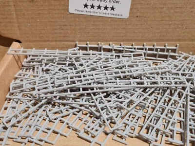 65 Pack Grey FENCE OO GAUGE 1:76 Scale Metal Railings model railway scenery - Image 1 of 4