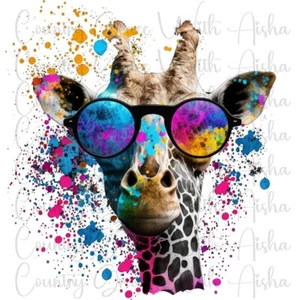 Sublimation Transfer Giraffe Ready To Press Heat Transfer - Picture 1 of 1