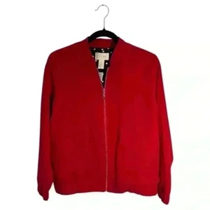 Chico's Red Zip-Up Bomber Jacket, Size 0 - Picture 1 of 6