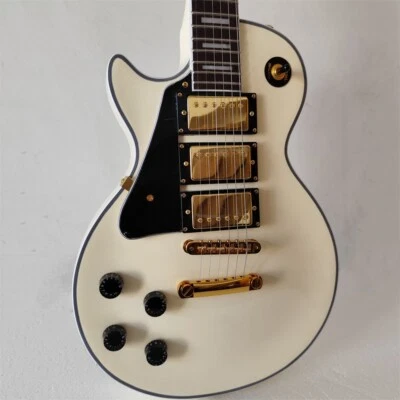 Guitars Left-Handed 3 Gold Pickups  Electric Guitar 6 strings Glossy Cream - Image 1 of 4