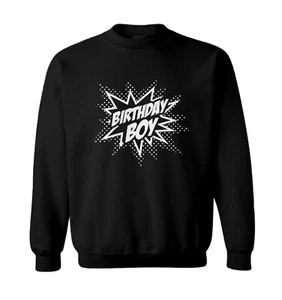 Birthday Boy Comic - Pow Action Packed Cool Superhero Toddler Crewneck Sweater - Picture 1 of 8