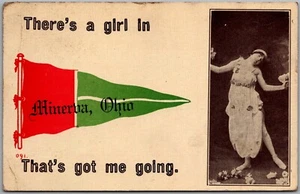 Postkarte Da ist ein Mädchen in Minerva, Ohio Das hat mich gehen lassen 1912 Jc - Bild 1 von 4