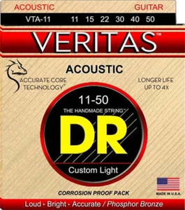 DR Strings VTA-11 Veritas Phosphor Bronze Hex-Core Lt 11-50 Full Strings Set NEW - Picture 1 of 12