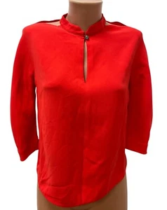 SHANGHAI TANG Größe US 8 - S - EU 36 100% SEIDE Bluse Oberteil Shirt Orange - Bild 1 von 9