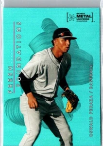 2022 Skybox Metal Universe OSWALD PERAZA #FF7 Fresh Foundation Aqua YANKEES - Picture 1 of 2