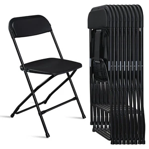 10 Pcs Plastic Folding Chairs Stackable Wedding Party Camping Dining Seats Home - Picture 1 of 17