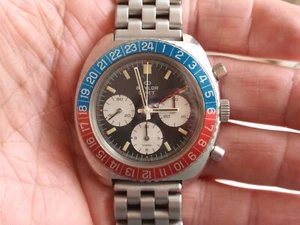 Beautiful Baylor Pepsi GMT Chronograph Chrono V72 Valjoux 72 724 Autavia Heuer - Picture 1 of 8