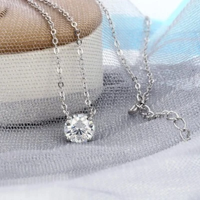 Punto Luce Diamante in Moissanite 1 ct D VVS1 certificato GRA diamond necklace - Immagine 1 di 4