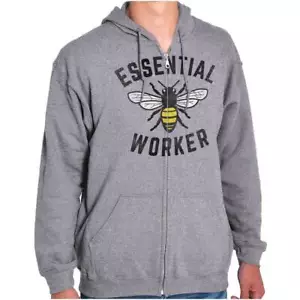 Earth Day Bumble Bee Essential Worker Joke Sweatshirt Zip Up Hoodie Men Women - Picture 1 of 10
