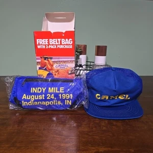 Sombrero SnapBack camel vintage y bolso cinturón 1991 NUEVO - Imagen 1 de 6