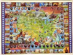 White Mountain United States "Presidents" Jigsaw Puzzle 1000 Piece -Sealed Box - Picture 1 of 2