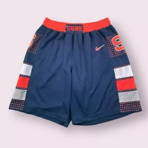 Nike Authentic Syracuse Orange Basketball Shorts Blue/Orange Mens Size S GUC - Picture 1 of 8