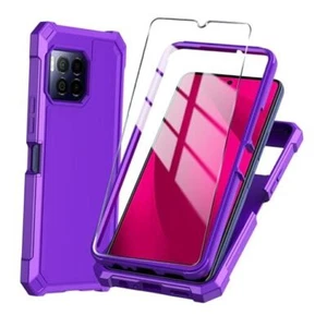 for T-Mobile REVVL 7 Pro 5G Phone Case with Tempered Glass Screen Purple - Picture 1 of 8