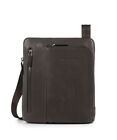 Piquadro Black Square Shoulder Bag Big, 1 Housing +3 Pockets, Skin Dark Brown Ma