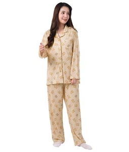 SAZAC Rilakkuma Shirt Pajamas Long Sleeve Long Pants Beige LSize - Picture 1 of 6