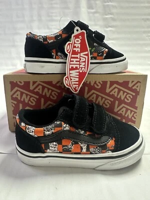 Nuevo billete de frailecillos Vans Old Skool V niño pequeño 'Glow Sk8 Monsters'/blanco verdadero - 7,0 T Foto 1 de 4