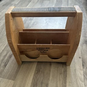 Esquire Footman DeLuxe Shoe Shine Tote Caddy Box Wood USA - Picture 1 of 5