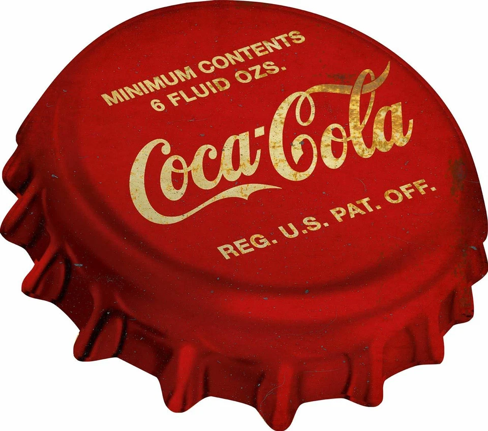 COCA COLA RED WHITE BOTTLE CAP 24" WIDE HEAVY DUTY USA MADE METAL SODA ADV SIGN - Image 1 of 1