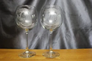 2 copas de vino con globo grabado temático Bulldog Dog - Imagen 1 de 15
