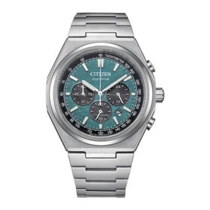 Citizen CA4610-85X Eco-Drive Super Titanium Chronograph Sapphire Green Dial - Picture 1 of 5