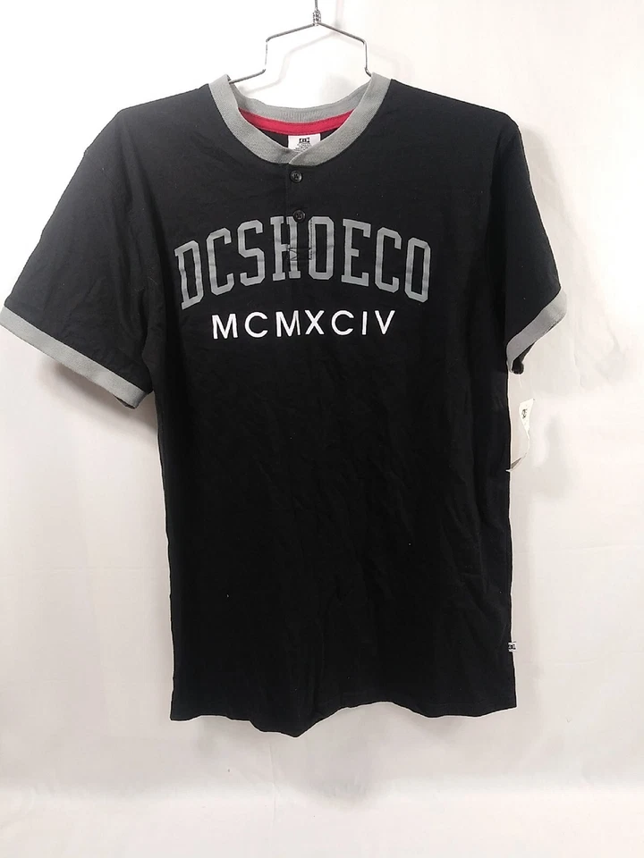 DC Shoes Boys Long Sleeve Logo Tee Shirt Black Red Gray Youth XL (18-20) NWT - Image 1 of 4