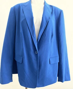 Calvin Klein Women's Plus Long Sleevees Single Button Blazer Jacket Top 22W Blue - Picture 1 of 15