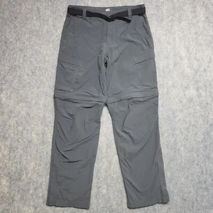 Rei Co-op Pants Mens 30x31 Gray Relaxed Cargo Convertible Belted Hiking Fishing - Picture 1 of 13