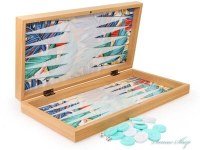 Luxury Backgammon Tavla XXL Board Games Family Game Tropical - Image 1 of 4