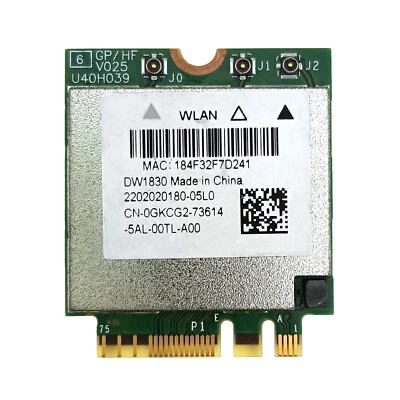 DW1830 M.2 A+E Key Card for XPS 15 9550 Wireless WiFi BT Network BCM943602BAED - Image 1 of 4