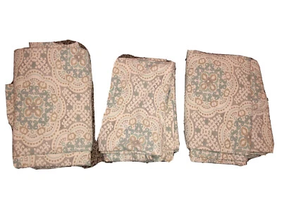 "Tres (3) PANELES DE CORTINA ONDULANTES Verde FLoral Geométricos TAB TOP 75""x52""" Foto 1 de 4