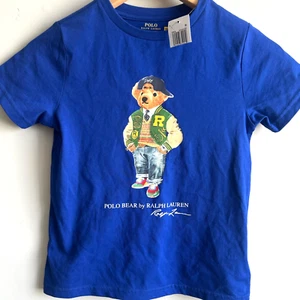Polo Ralph Lauren Boys Size 7 Polo Bear Letterman Jacket Cotton Jersey Tee NWT - Picture 1 of 10