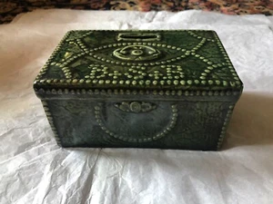 McCOY POTTERY "BOWERY SAVINGS BANK" 1834 REPLICA OF ORIGINAL LEATHER CHEST - Picture 1 of 6