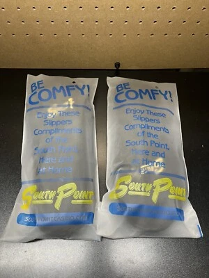 2 ПАРЫ — тапочки SouthPoint Hotel Casino OSFM — черные домашние туфли — НОВЫЕ - Изображение 1 из 4
