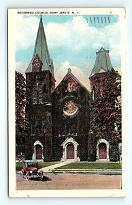 Postcard 1949 New York Reformed Church Port Jervis, N.Y. - Picture 1 of 3