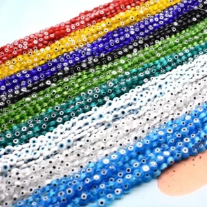 Handmade Greek Turkish Evil Eye Beads Lampwork Flat Round 10 Colours 65 pcs - Bild 1 von 23