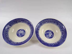 2 Royal China Willow Ware Servierschalen 9"+8,5" Orientalisches Muster Kobaltblau I24 - Bild 1 von 9