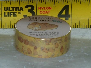 COROCORO CORONYA - Small Roll - WASHI TAPE - Kawaii - YELLOW BREAD - San-x - NEW - Picture 1 of 2