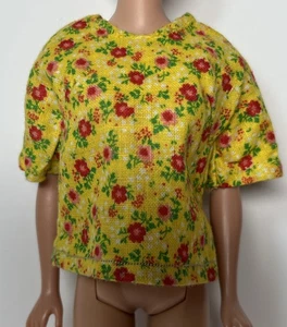 Vintage Barbie Fashion Doll Clone Mommy Made Handmade Floral Shirt Top - Picture 1 of 2