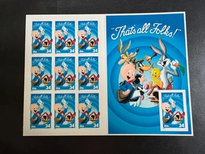 Scott #3534 Porky Pig Pane of 10 34¢ Stamps (2001) - Picture 1 of 1
