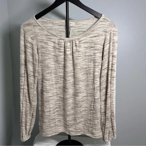 Camicetta manica lunga strutturata LOFT panna e grigio - Foto 1 di 6