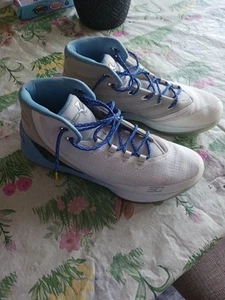 Under Armour Steph Curry 3 Blue White Gray Basketball Shoes Size 12 - Picture 1 of 6