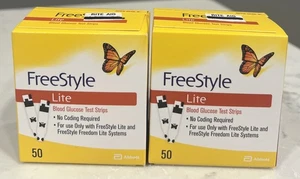 Tiras reactivas para diabéticos Freestyle Lite 2x50ct = 100ct -Exp 2027-02-28 - Imagen 1 de 5