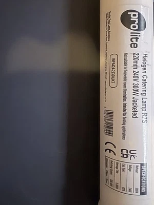 Light Bulb Clear 300w 240v 220mm Infra Red R7S Jacketed Catering Lamp Prolite - Image 1 of 2