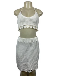 American Eagle Women's White Summer Shirt and Skirt Set - Picture 1 of 9