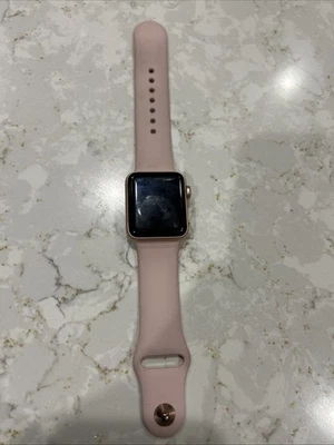 Apple Watch Series 3 38mm Gold Aluminium Case with Pink Sand Sport Band  - Image 1 of 3