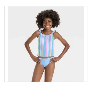Girls' Coast Striped Tankini Set - Cat & Jack Small (6/7) NWT - Picture 1 of 5