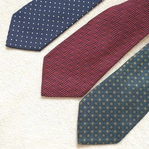 Brooks Brothers 346 Makers Basics Krawatte Krawatte Seide blau rot geometrisch USA 3x Posten - Bild 1 von 9