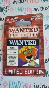 WDW Prince John Wanted Poster - Cast Exclusive - Disney Robin Hood LE Pin - Picture 1 of 1